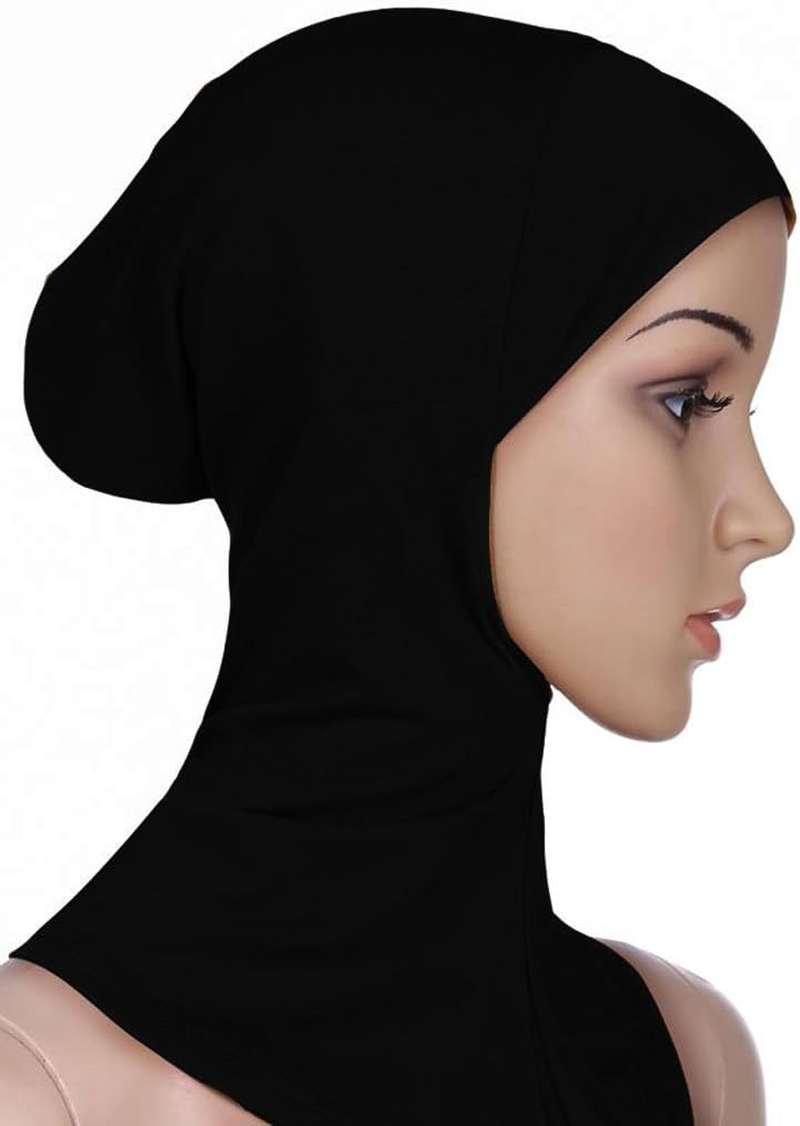 FITYLE Muslim Black Hijab Cap Full Cover Islamic Hats Soft Neck Head Wear Hat Underscarf