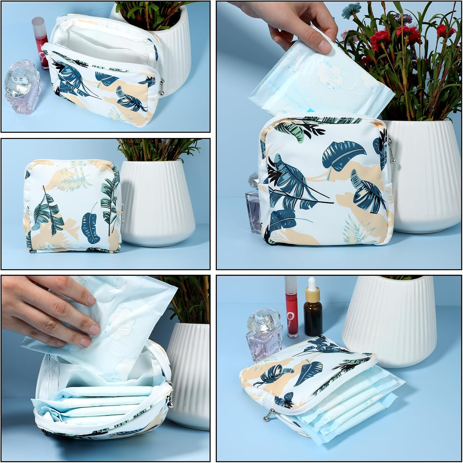 KALIONE Period Pouch - Reusable Menstrual Pad Storage with Zipper, Perfect for Teens and Women on the Go image number 6