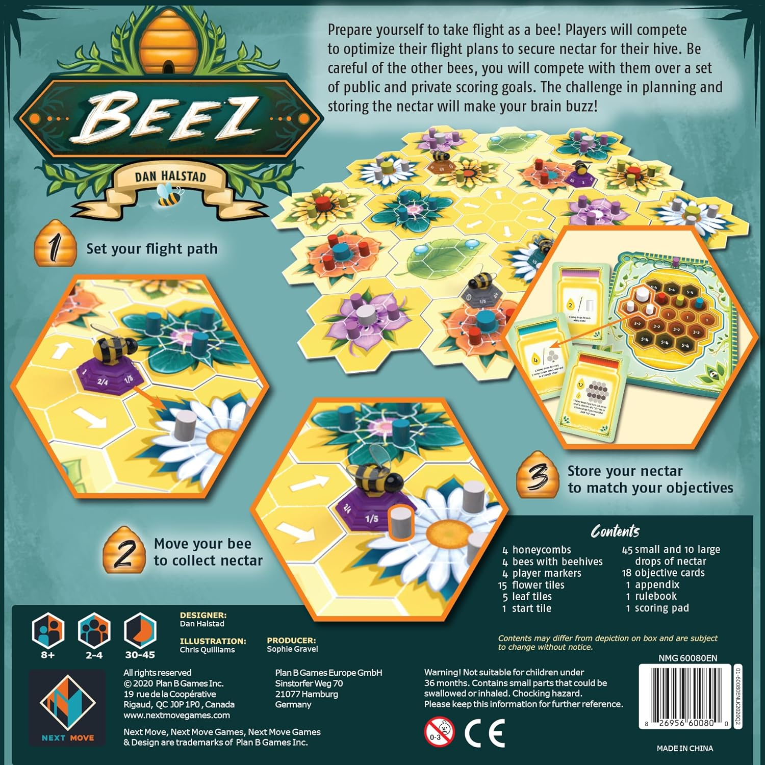 Plan B Games Next Move Beez Board Game (2-4 Players, 8+) image number 4