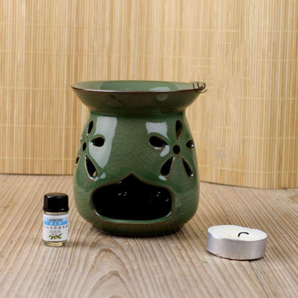 Scented Candle Fragrance Melter Tea Light Holder,Ceramic Oil Lamps Tea Light Holder, Aromatherapy Essential Oil Burner, Wax Warmer Great Decoration for Home Decor, Living Room, Balcony