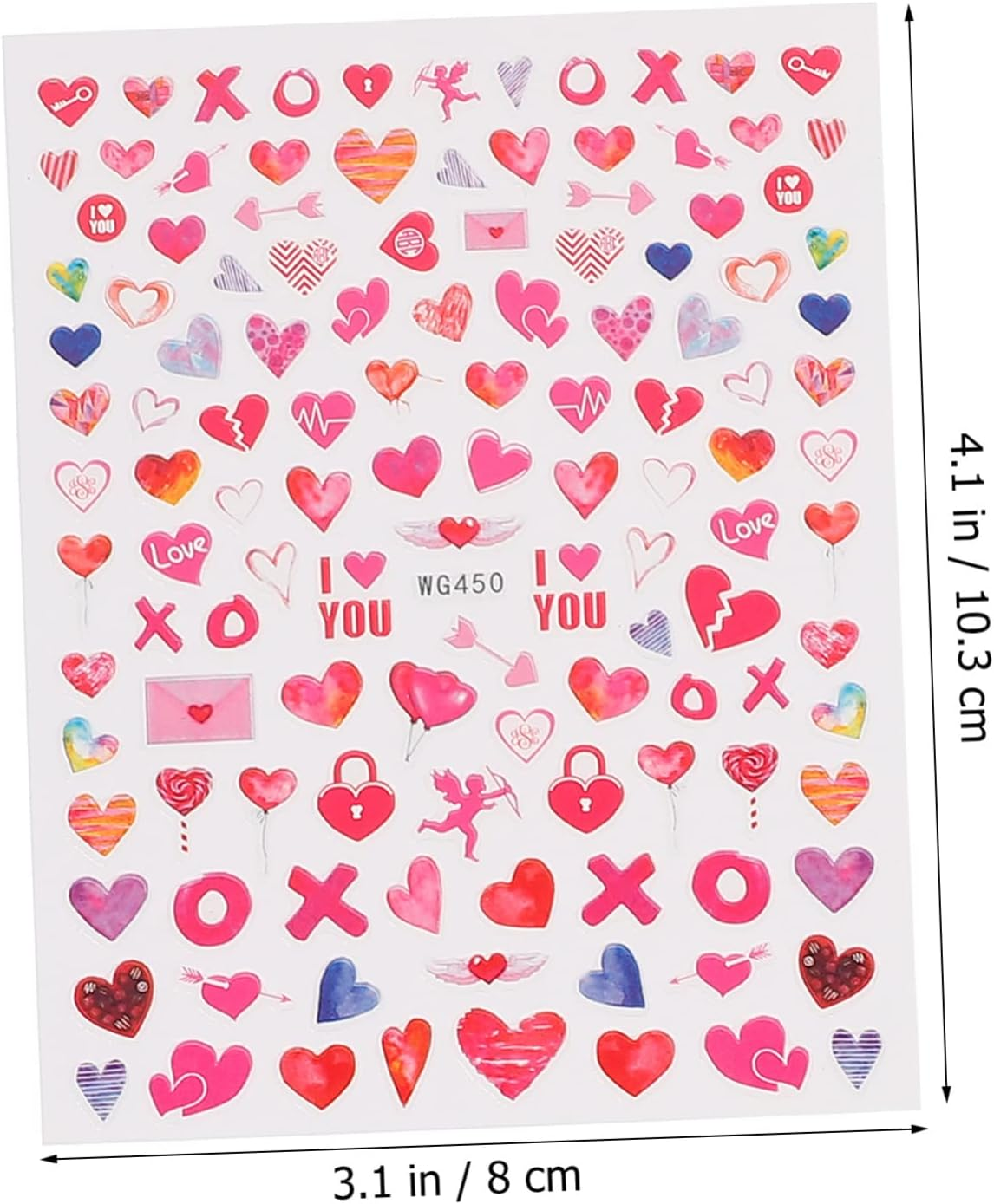 Healeved 6Sheets Adhesive Heart Lip Nail Stickers for Valentine'S Day Nail Art Easy Apply Decals and Festive Celebrations image number 4