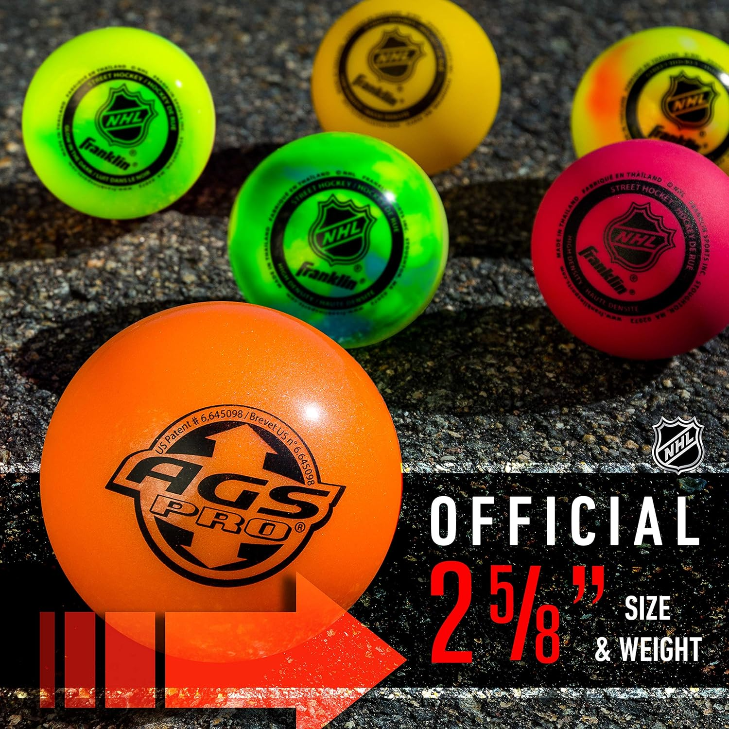 Franklin Sports NHL High Density Street Hockey Ball, 3-Pack image number 5