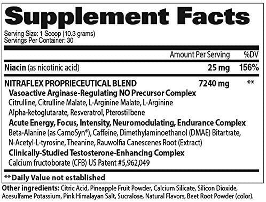 GAT - Nitraflex - Testosterone Enhancing Powder, Increases Blood Flow, Boosts Strength and Energy, Improves Exercise Performance, Creatine-Free (Pink Lemonade, 30 Servings) image number 1