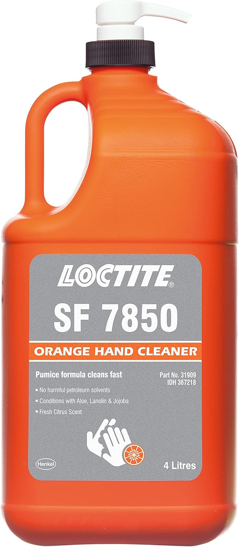 Loctite Yuk-Off Orange Hand Cleaner, Waterless Hand Cleaner, Non Toxic Biodegradable Industrial Hand Cleaner, Fast Orange Hand Cleaner Naturally Scented, 1X4L, 367218