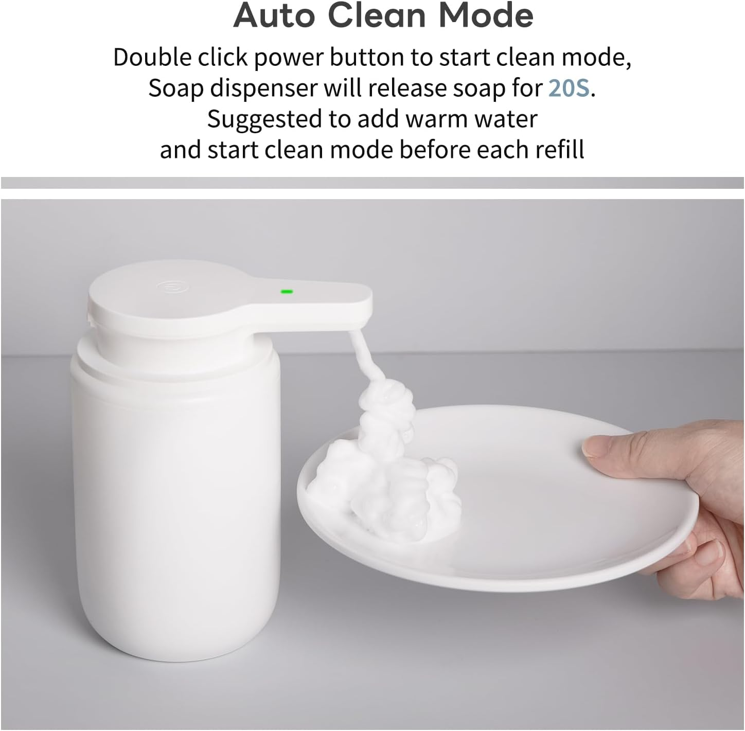 Automatic Foaming Soap Dispenser, Rechargeable Touchless Foam Hand Soap Dispenser for Bathroom, Soap Pump for Kitchen, Water-Resistant, Xmas Gift 10Oz image number 4