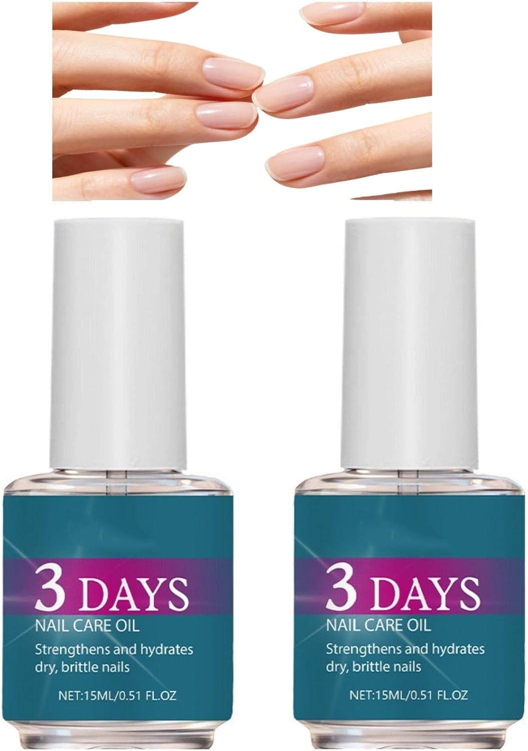 3 Days Nail Care Oil, Nail Strengthener & Hydrator Hydrates for Dry Brittle Nails, Cuticle Oil for Nails Growth for Damaged,Discolored, or Weak Toenails & Fingernails, Lightweight, Gentle (1PCS)