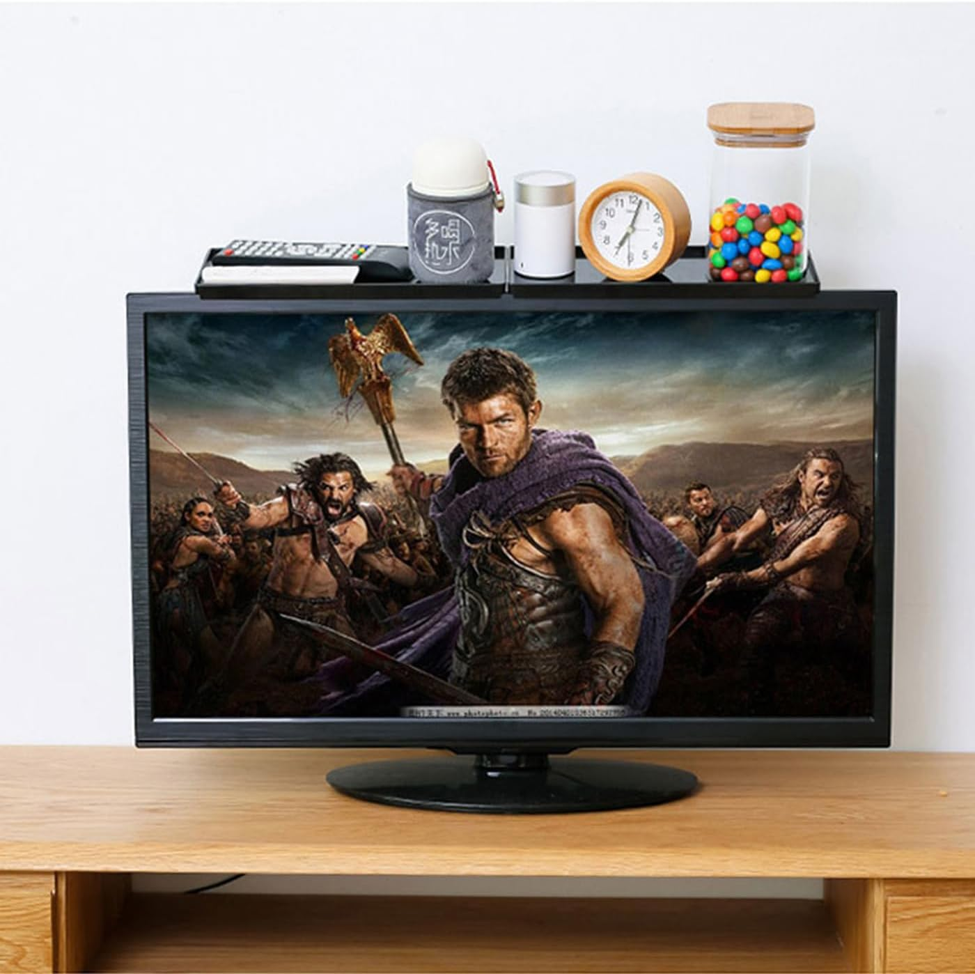 2 Pack Adjustable TV Top Shelf Screen Shelf Monitor Top Shelf TV Top Storage Bracket Computer Screen Shelf for Media Boxes, Game Console, Router and Camera Frames Remote (30 X 12.5 Cm) image number 2