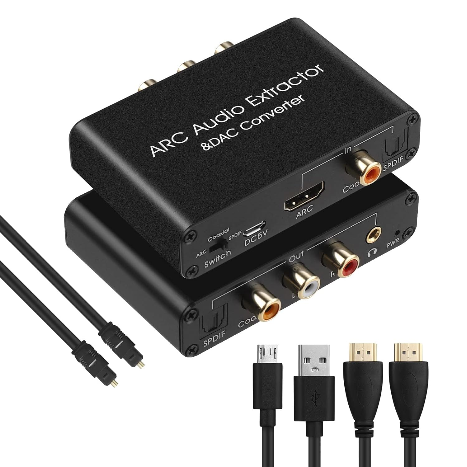 HDMI ARC Audio Extractor 192Khz DAC Converter ARC Audio Extractor Support Digital HDMI Audio to Analog Stereo Audio RCA L/R Coaxial SPDIF and 3.5Mm Jack ARC Audio Adapter for TV image number 6