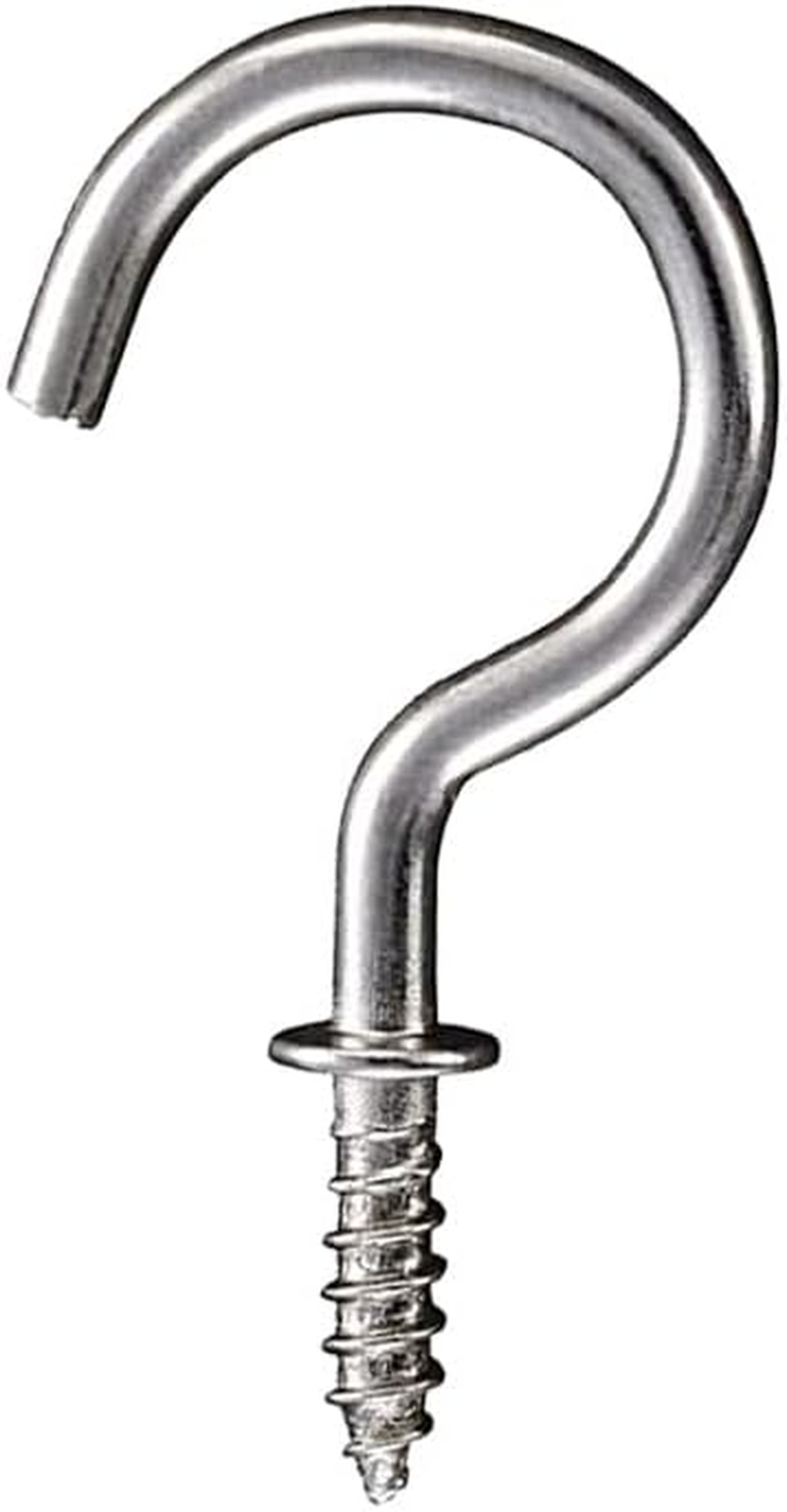 30 Pcs Metal Screw Ceiling Hooks Cup Hook Screw-In Light Hooks (Silver, One Size) image number 3