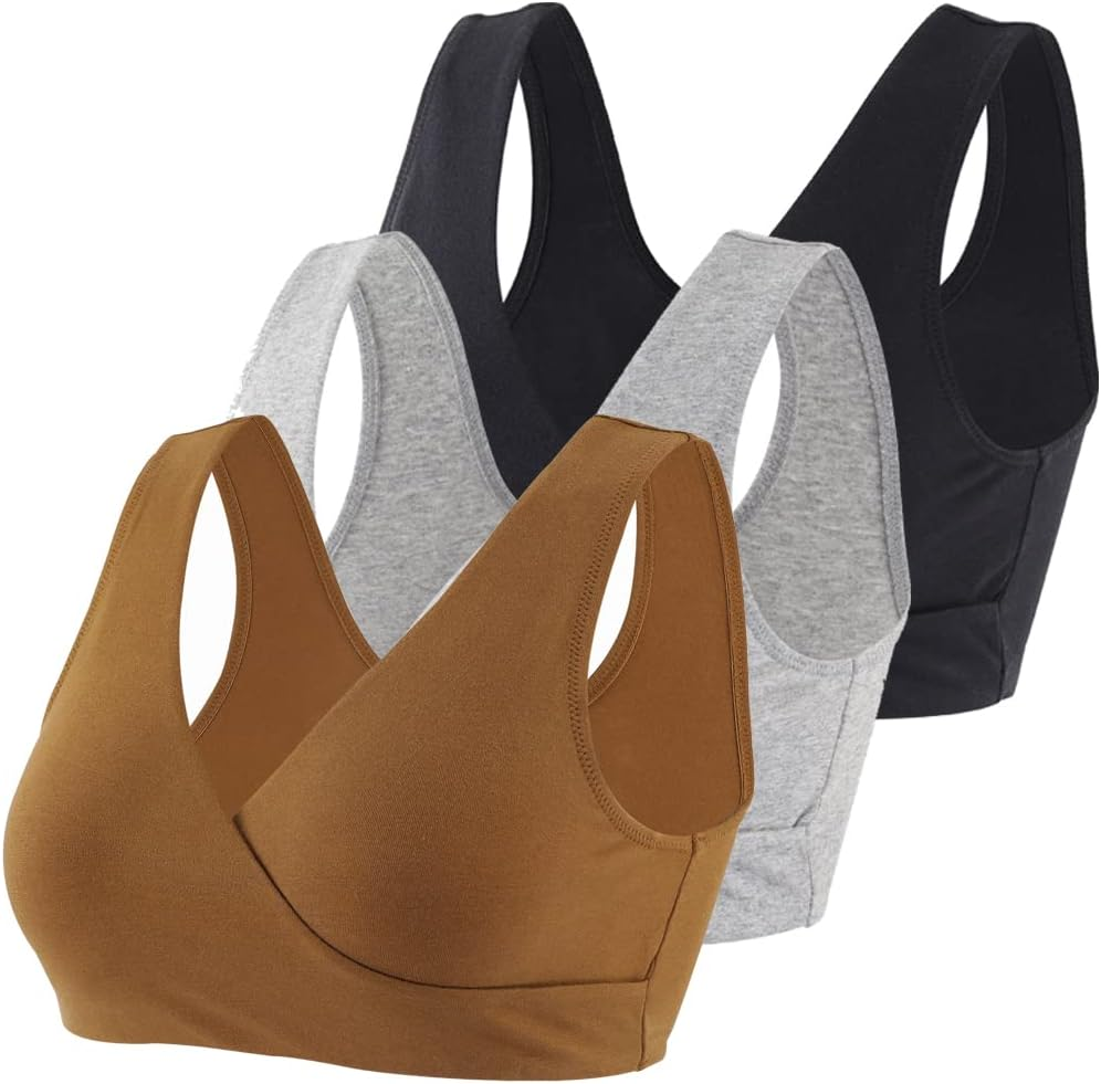 COLOMI Maternity Nursing Bra Wireless Cotton Breastfeeding Bra for Sleep