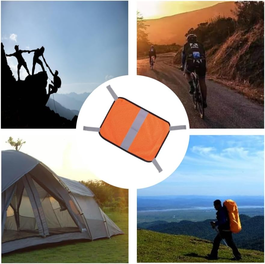Orange Backpack Cover,9 X 20 High Visibility Hunting Mesh Cover, Hunting Safety Panel Attaches | Outdoor Equipment with Reflective Strips for Hunting Camping Tents Blinds Gear image number 3