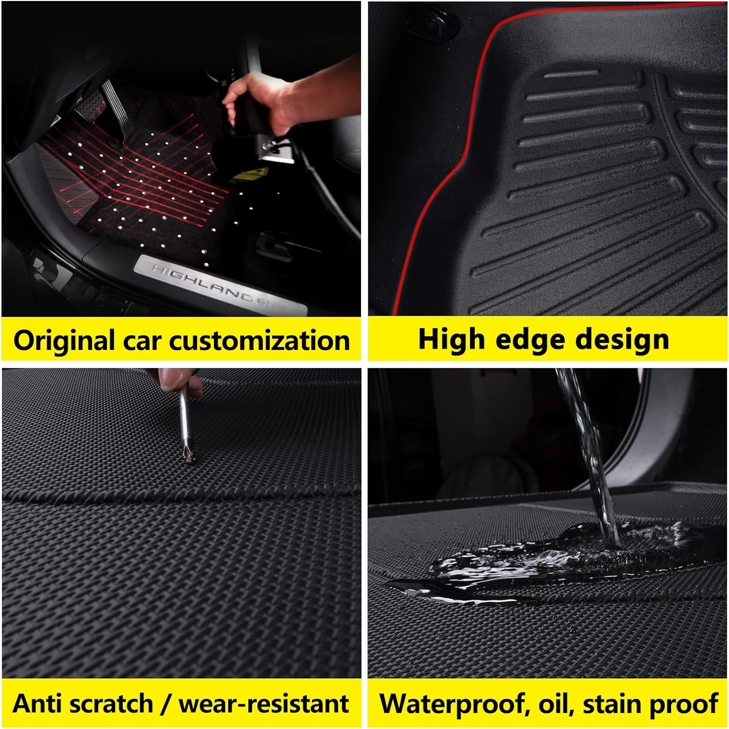 LJWAITO Floor Mats & Cargo Liners for 2025 KIA Carnival Hybrid 8 Seats（Not Fit Pure Fuel） Upgrade Trunk Mat with Backrest Mat (NOT Fit Prestige Models) All Weather Car Floor Liners Accessories image number 4