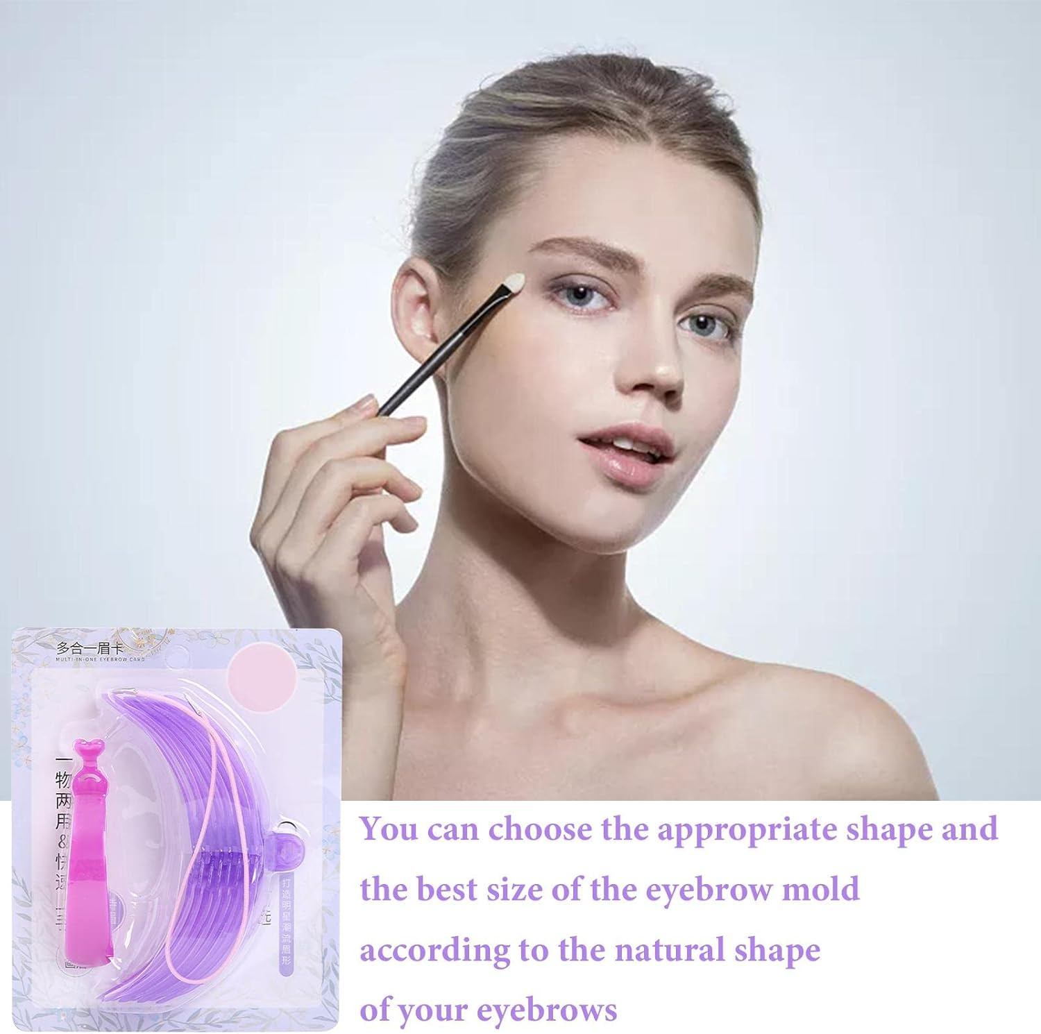 Eyebrow Stencils Reusable,8 Styles Waterproof Eyebrow Grooming Kit with Strap - Eyebrow Template with Handle for Beginners, Washable Brow Stencil Kit Strop-Au image number 2