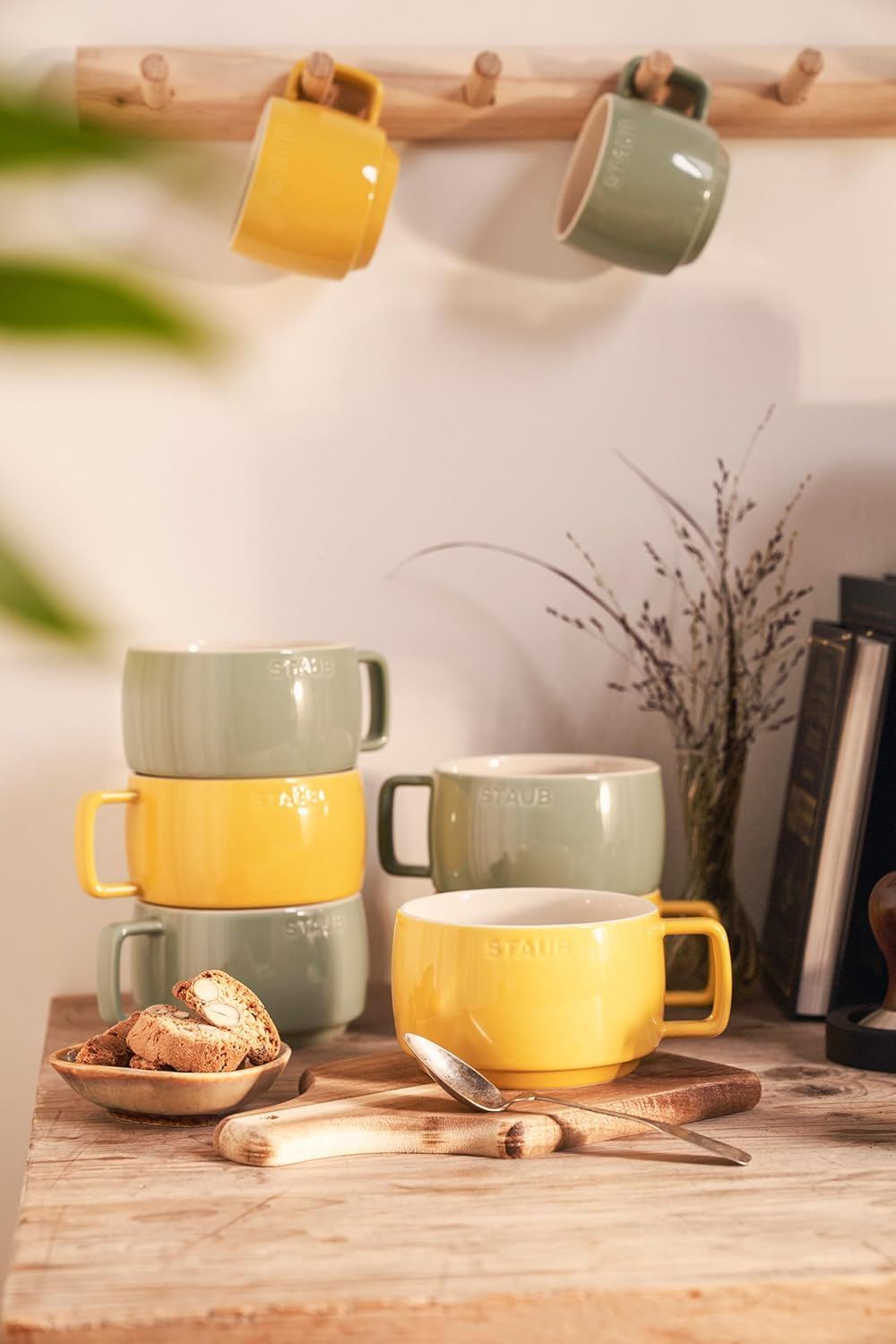 Staub Z1029-088 Ceramic Stacking Mug, Citron, 16.9 Fl Oz (500 Ml), Ceramic Mug, Large Capacity, Acai, Cereal, Soup, Ceramic Microwave Safe image number 2