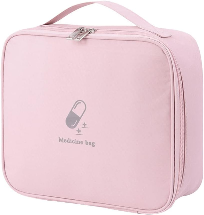 Healeved Toiletry Organizer Bag Medication Organizer Emergency Empty Pouch Carrier Cloth Bag Emergency Storage Bag Medicine Container Cosmetic Organizer Green Cosmetics Organizer Bag