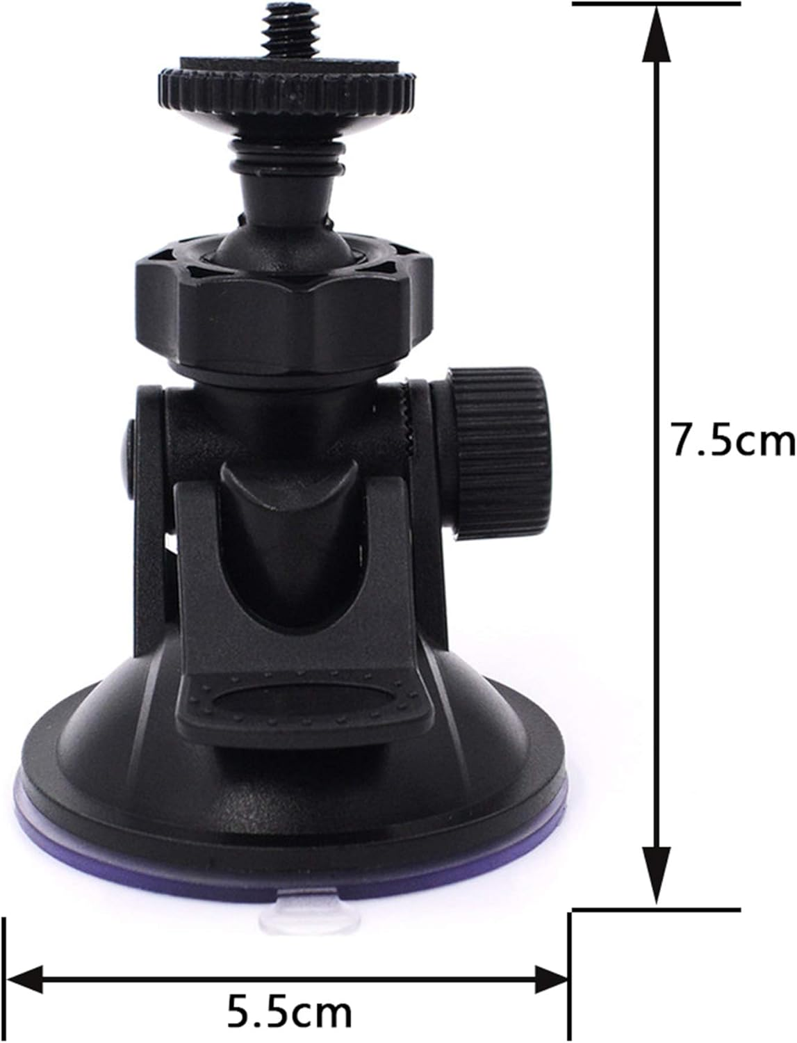 Isaddle CH01A 1/4" 1/8" Thread Camera Suction Mount Tripod Holder in Dash Cam Mount Holder - Screw Tripod Windshield Holder Fits Sony/Canon/Ricoh/Hp/Gopro/Oculus (M4 M6 Screw Join Ball Included) - Mini 3M Base image number 4