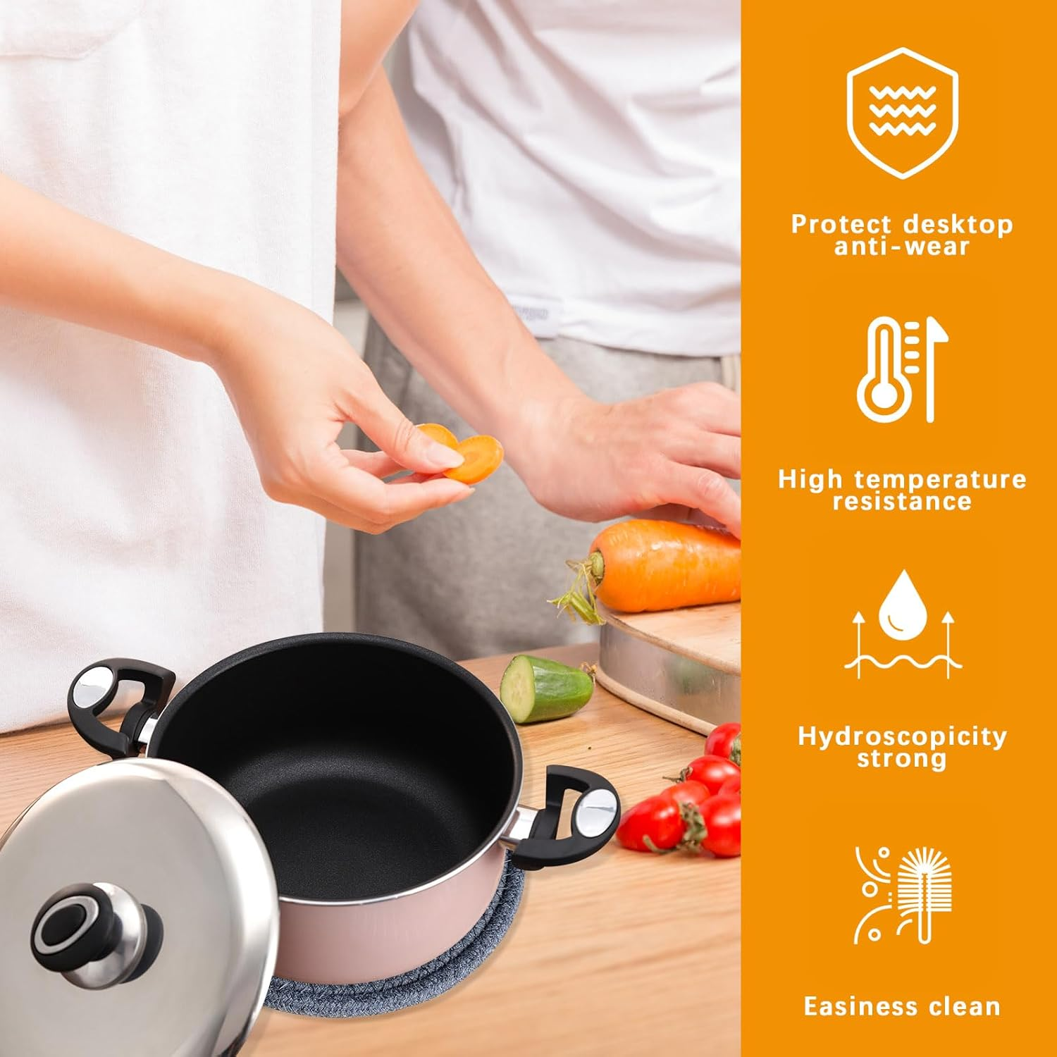 8 PCS Pot Holders for Kitchen, Hot Plate Mats for Kitchen Countertops，Table, Home Essentials, Farmhouse Decor image number 4