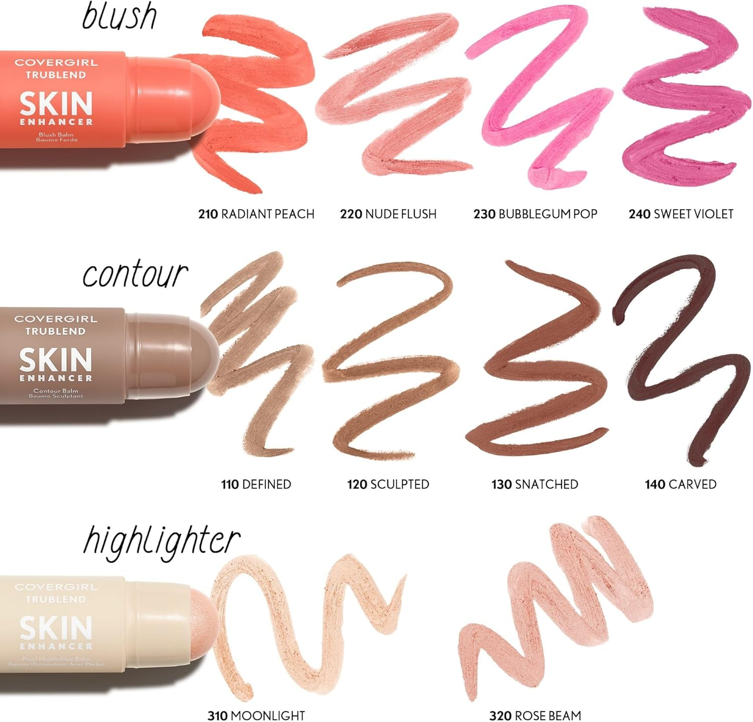 Covergirl Trublend Skin Enhancer Contour Balm, 130 Snatched, Contour Stick, Vegan Formula, Easy to Use, Glides on Effortlessly, Non-Greasy, Natural Sculpt - Nude Flush image number 4