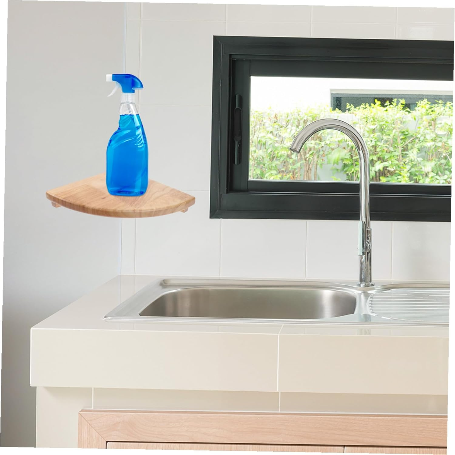 TEHAUX Fan Shaped Wall Shelf Corner Rack Floating Storage for Kitchen Bedroom Living Home Decor image number 3