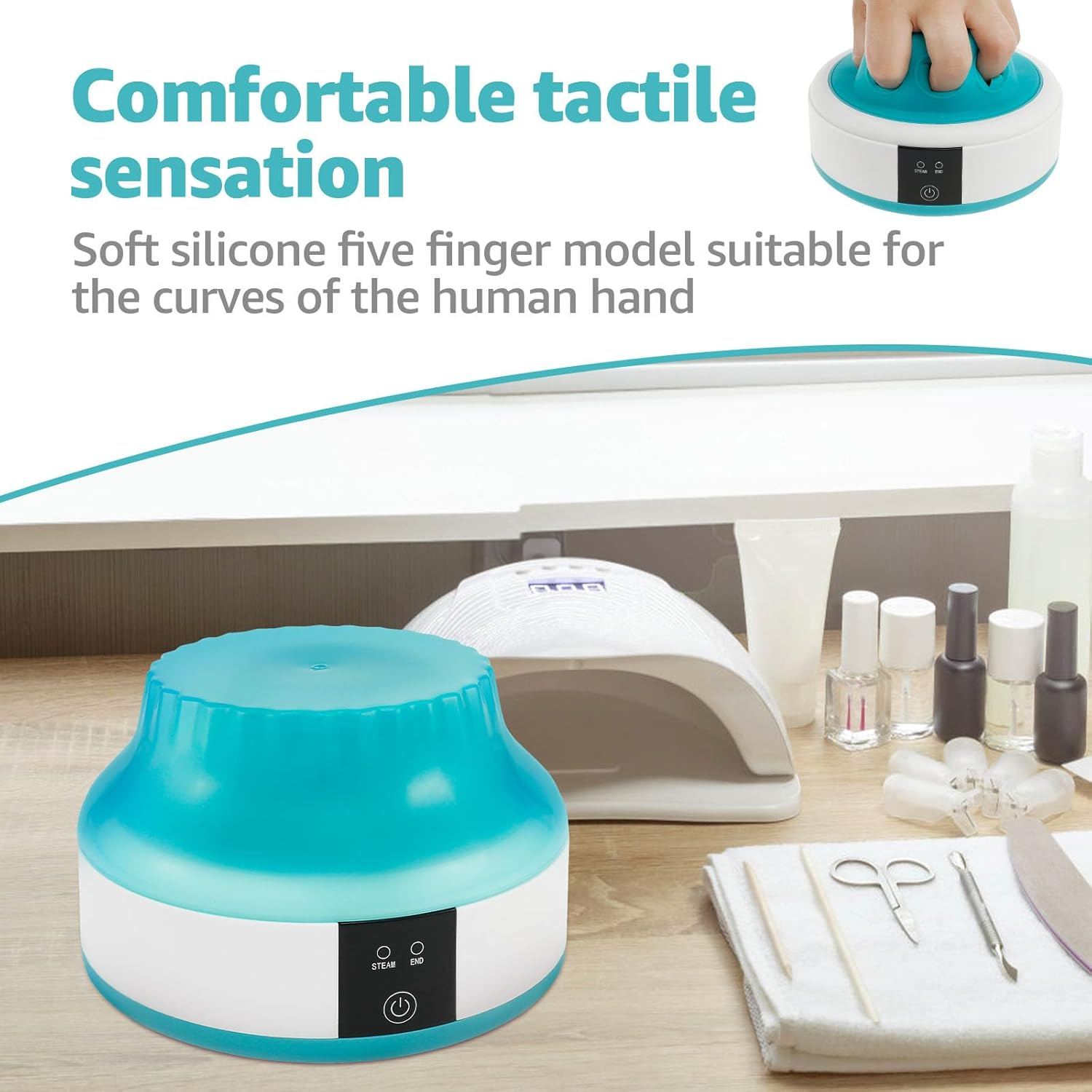 Nail Polish Remover Machine, Electric Nail Soaking Bowl, Silicone Top Steam Nail Polish Remover, Electric Nail Soaking Bowl for Home Salon Use image number 1