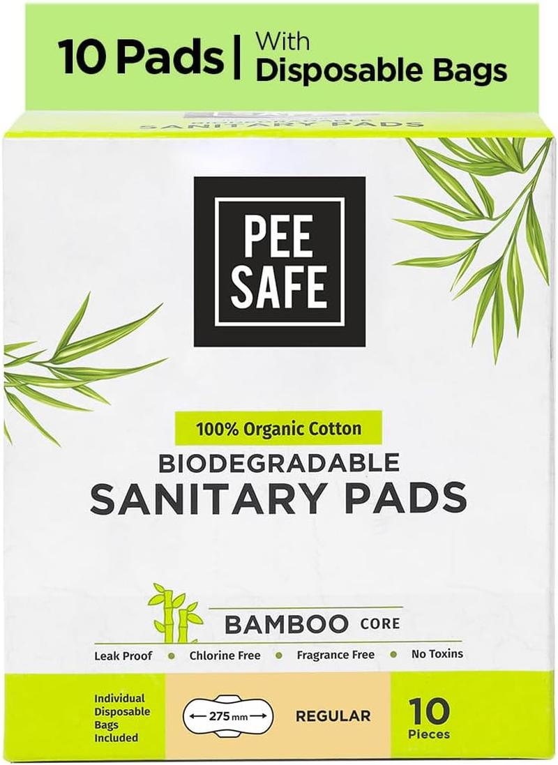 Pee Safe Organic Cotton Biodegradable Sanitary Pads, Regular | Anti-Bacterial | Superb Absorbency | Long Lasting Protection | Skin Friendly | Comfortable & Easy to Use | Pack of 10 image number 6