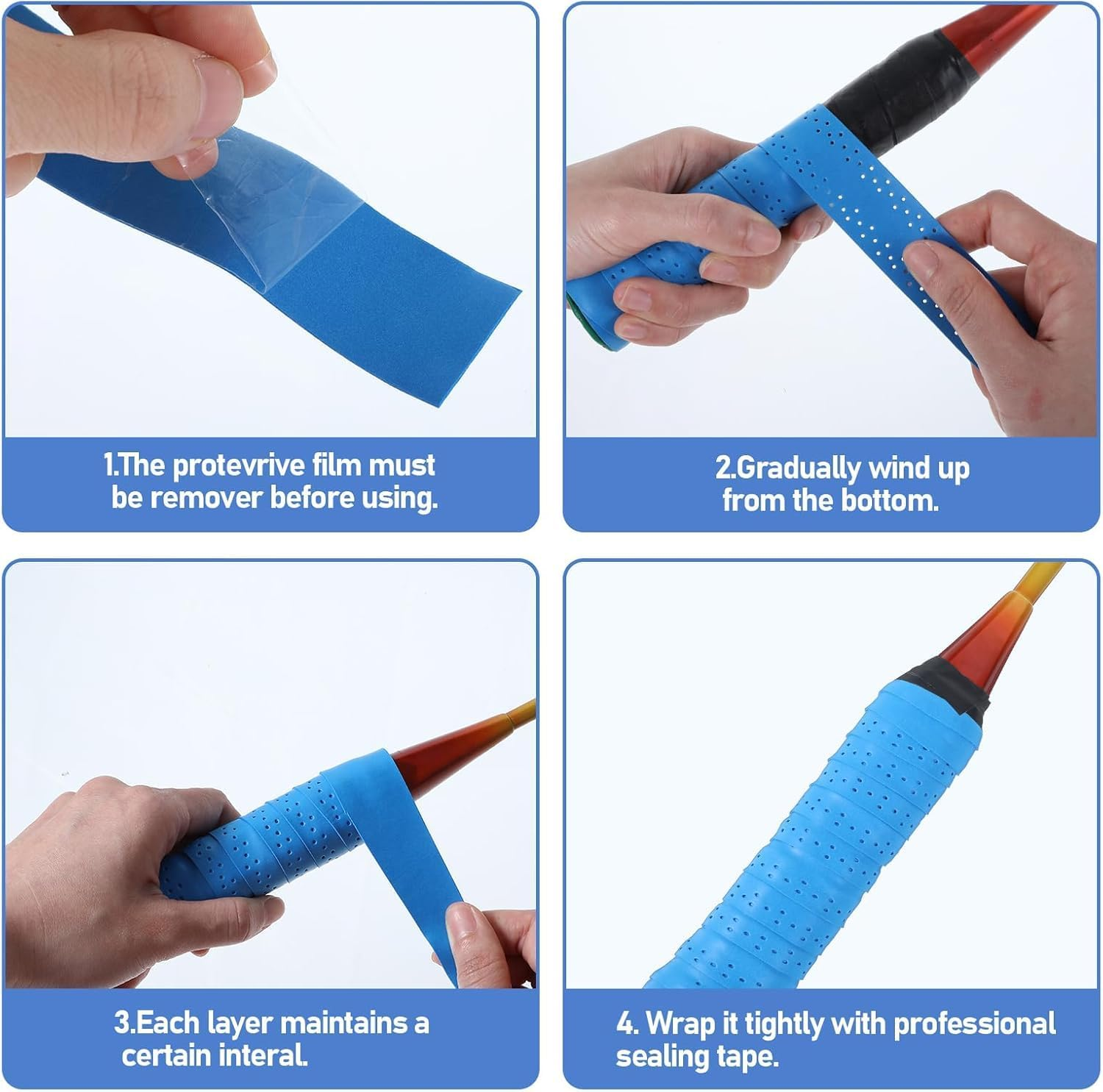 Anti-Slip Tennis Badminton Squash Racquet over Grip Tape,6 Colors Badminton Racket Grip Tape Tennis Racket Grip Tape,Badminton Racket Grip Tape Tennis Grip Tape,Tennis Racket Grip Tape for Tennis Rod image number 4