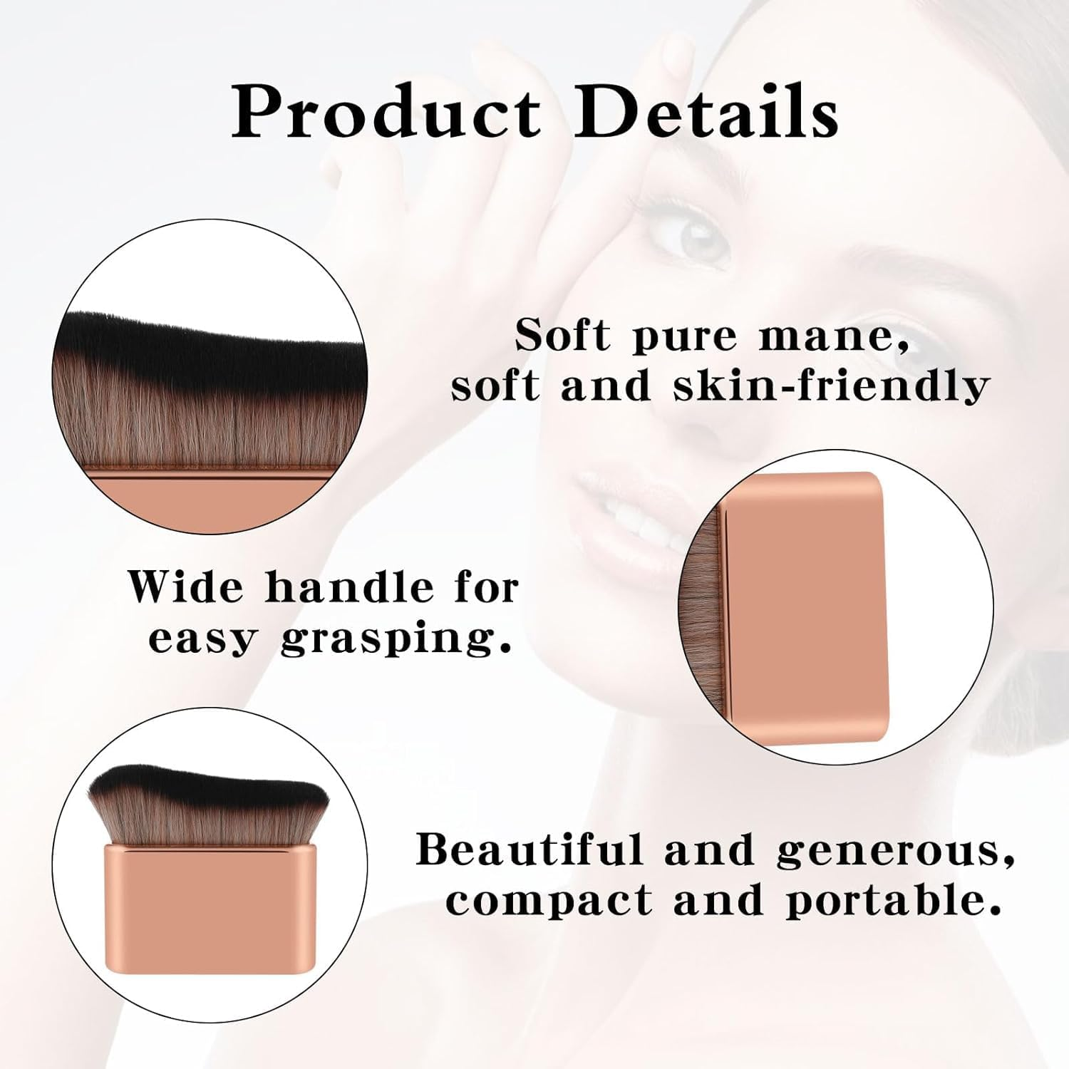 Body Tanning Brush Siren Makeup Brush,2Pcs Siren Makeup Brush Siren Foundation Brush,Self Tanning Brush Body Makeup Brush Self Tanner Body Face Blending Brush,Self Tan Brush Self Tanning Brush,Color A image number 6