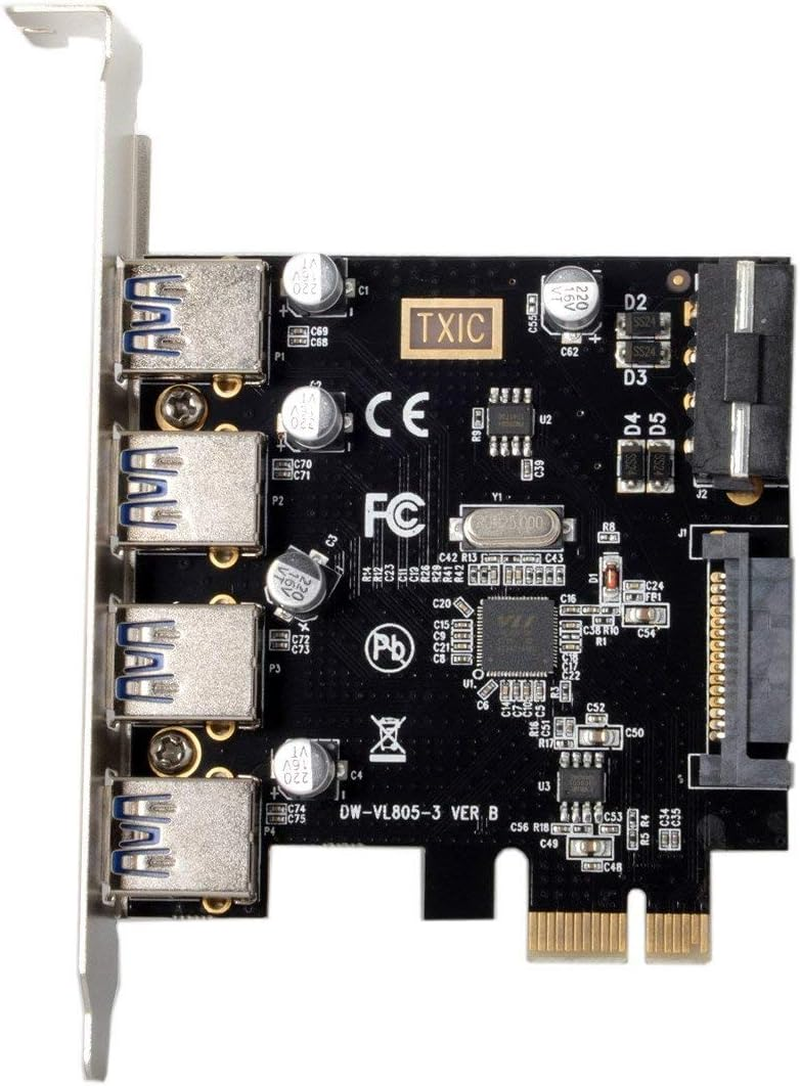 Chenyang 4 Ports PCI-E to USB 3.0 HUB PCI Express Expansion Card Adapter 5Gbps for Motherboard image number 1