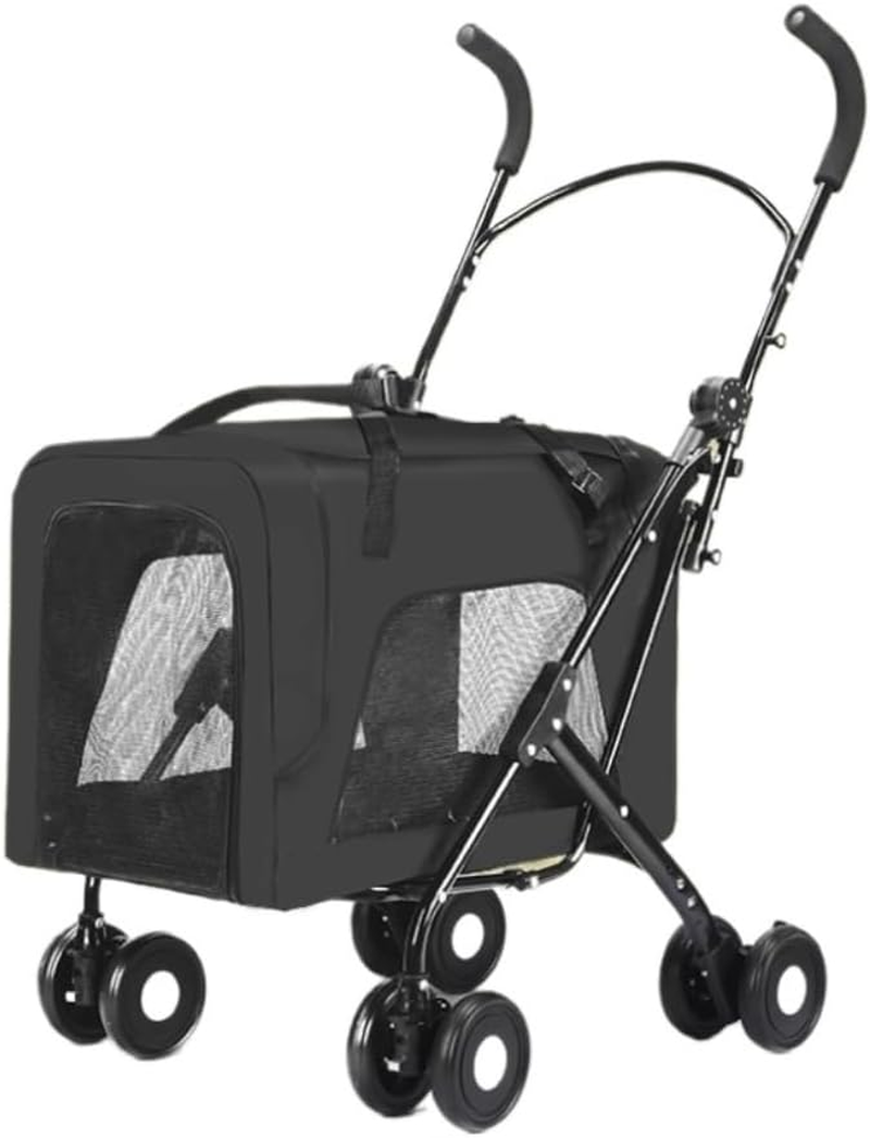 Pet Stroller Dog Stroller Cat Stroller Removable Pet Stroller with 4 Wheels Folding Dog Stroller Cat Stroller for Medium Small Dogs Dog Pram Dog Cat(Color:Pink)