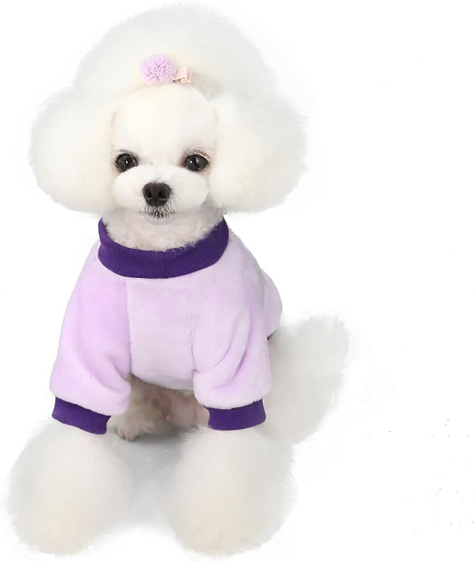Dog Clothes Fleece Woolen Sweater Winter Warm Coat Fruit Pajamas for Small Medium Dog Cat Purple XXL image number 2