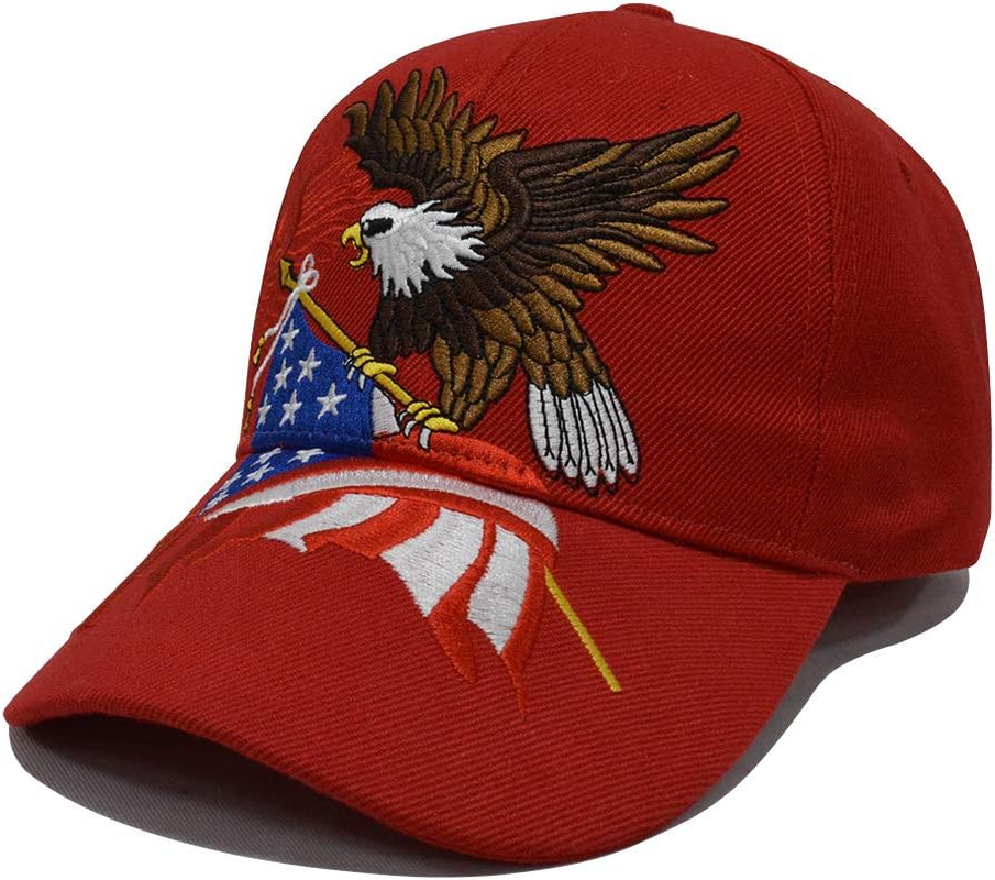 DISHIXIAO USA Baseball Cap Polo Style Adjustable Embroidered Dad Hat with American Flag for Men and Women