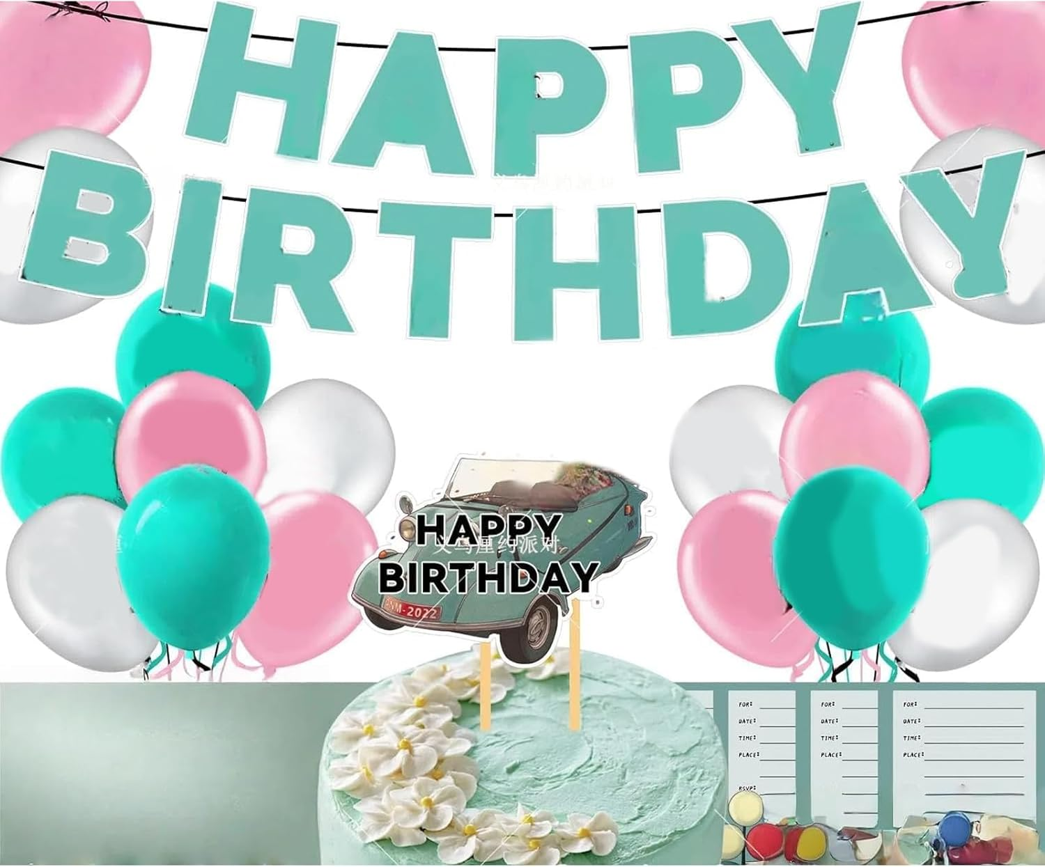 SPY&times;FAMILY Birthday Decorations Party Supplies Party Favor Include Happy Birthday Banner, Cake Topper, Invitations Card, Cupcake Toppers, Balloon, Ribbons, Kawaii Anime Party Decorations for Girls, SPY&times;FAMILY