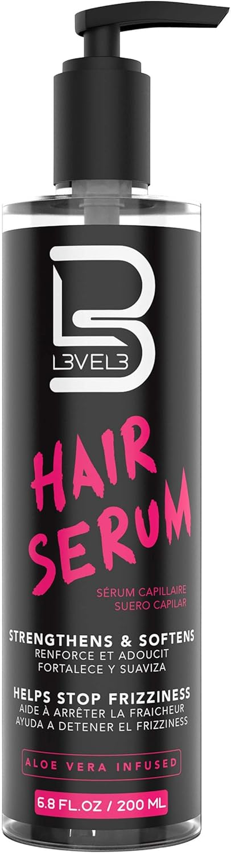 L3VEL3 Hair Serum - Hydrates and Repairs Hair - Infused with Aloe Vera - Seals Split Ends - Improves Texture and Volume - Lightweight Formula - Adds Refreshing Scent - Offers Heat Protection - 6.8 Oz image number 3