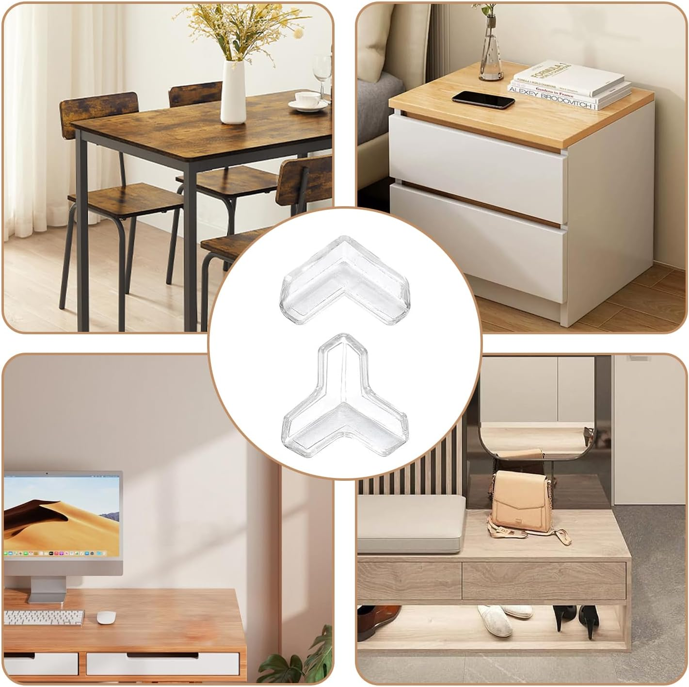Topbine 30 Pack Furniture Table Corner Protectors,Corner Protector Guards for Furniture against Sharp Corners,Soft and Transparent Corner Bumpers to Proof Corners and Edges(15L + 15T) image number 6