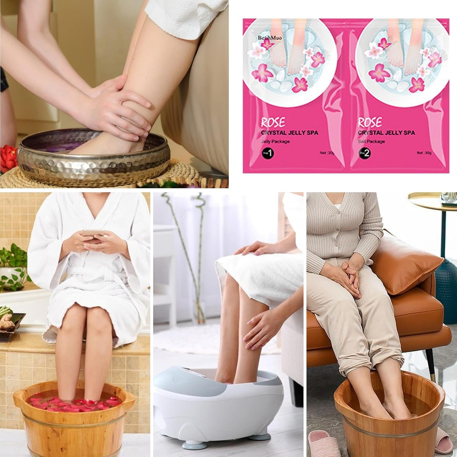 Crystal Jelly Spa Foot Soak, Pedicure Foot Soak for Dry Feet, Rejuvenating Foot Spa Soak, Foot Soak Salts for Women and Men, Moisturizing Foot Bath, Foot Soak Crystals image number 2