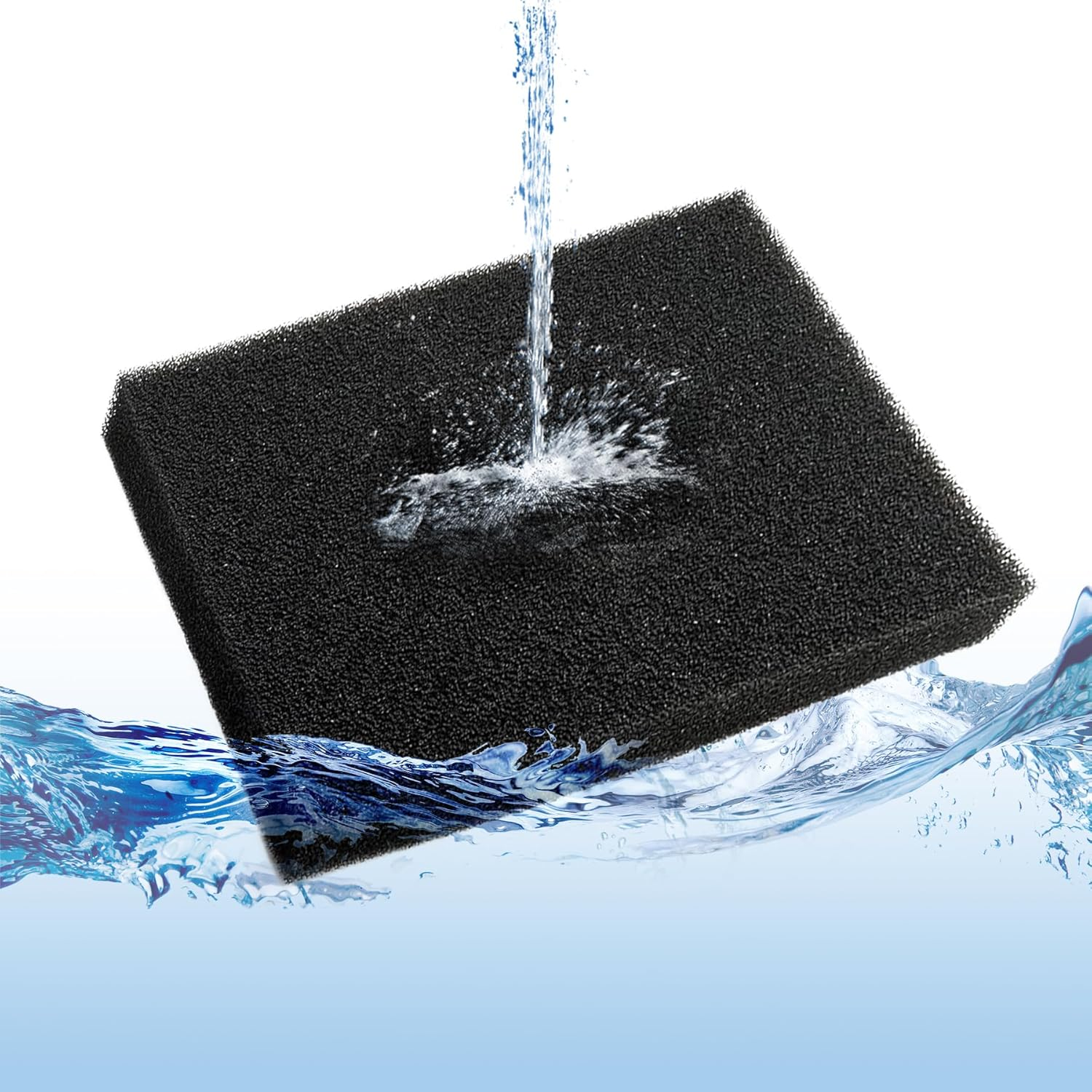 EKIND 1 Piece Aquarium Filter Foam Pad, Cut-To-Size Black Bio Sponge Filter Media Pad for Fish Tank, Durable, High-Efficiency Water Purification（Mesopores, 7.87" X 7.87" X 0.78"） image number 1