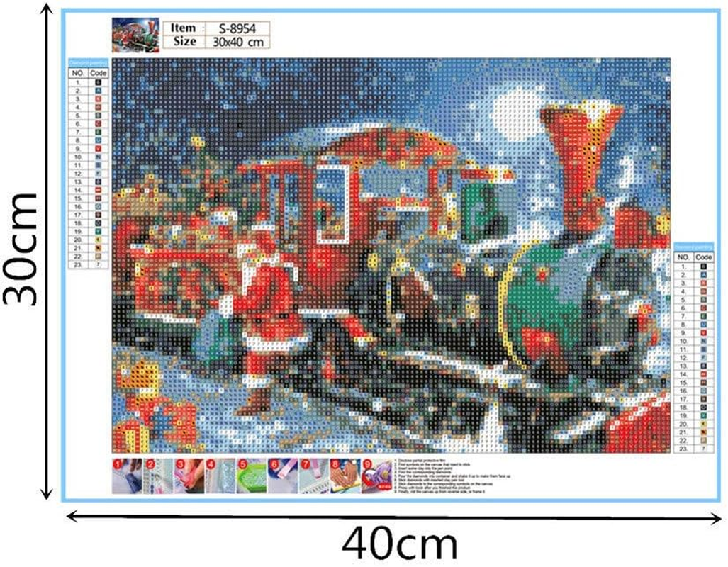 New 5D Diamond Painting Kits for Adults, Awesocrafts Merry Christmas Santa Claus Full Drill DIY Diamond Art Crystal Rhinestone Paint by Diamonds Cross Stitch (Santa Claus)