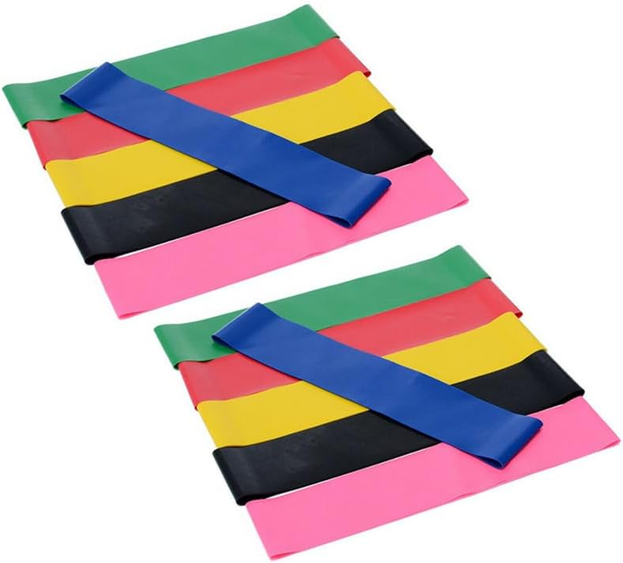 Leona Co Resistance Loop Bands for Exercising - 2 Set(Total 12Pcs) Power Loops - Durable Looped Resistance Bands for Fitness Yoga Working Out at Home, Office or Gym - Extra Light to Extra Heavy image number 3