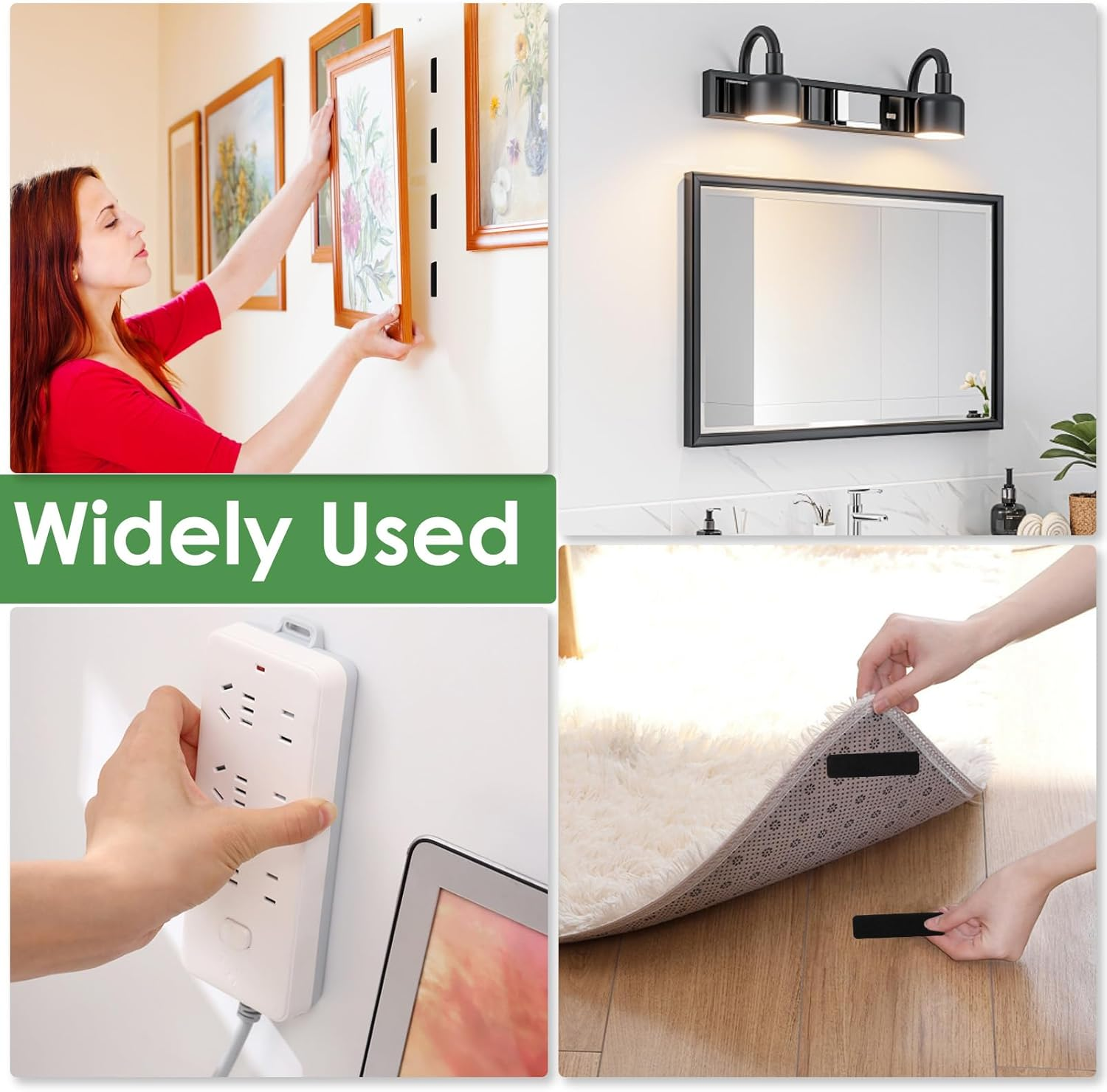 24 Pairs Reusable Strong Velcro Strips with Adhesive Backing, Perfect as Sticky Tape for Furniture Walls Storage Shoe Laces Door Frames, 10 X 2.5Cm Reusable Damage Free Mounting Solution image number 2