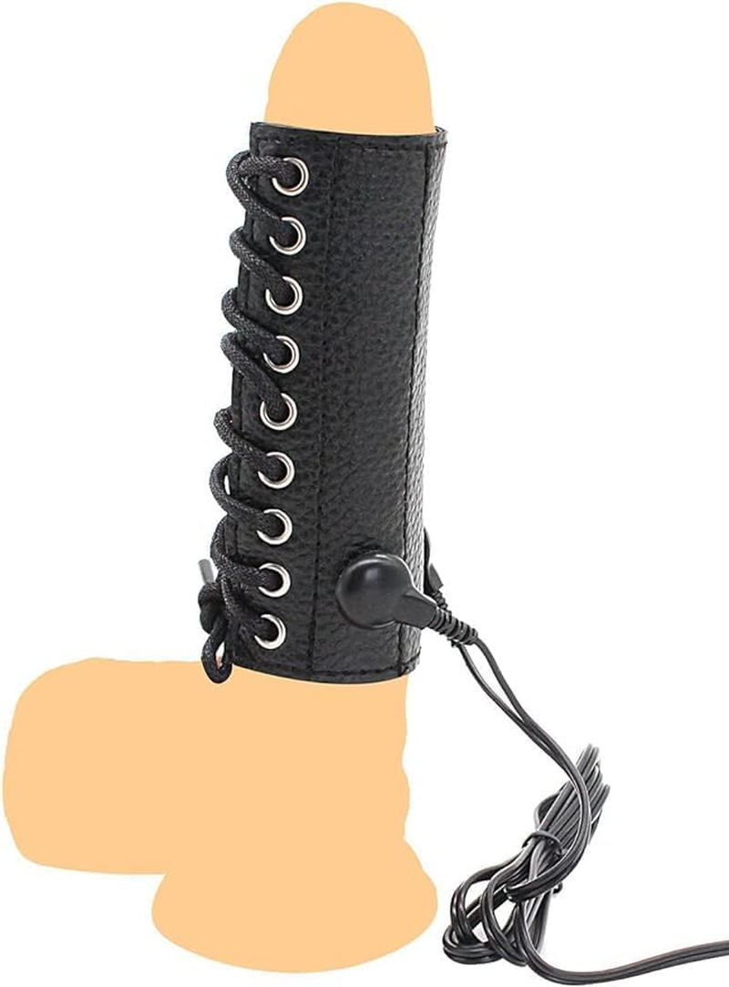 Electro Shock Penis Ring Estim Sex Penis Cock Hode Ring Stimulator Vibration Penis Sleeve for SM Sex Toys Adult Women Men image number 1