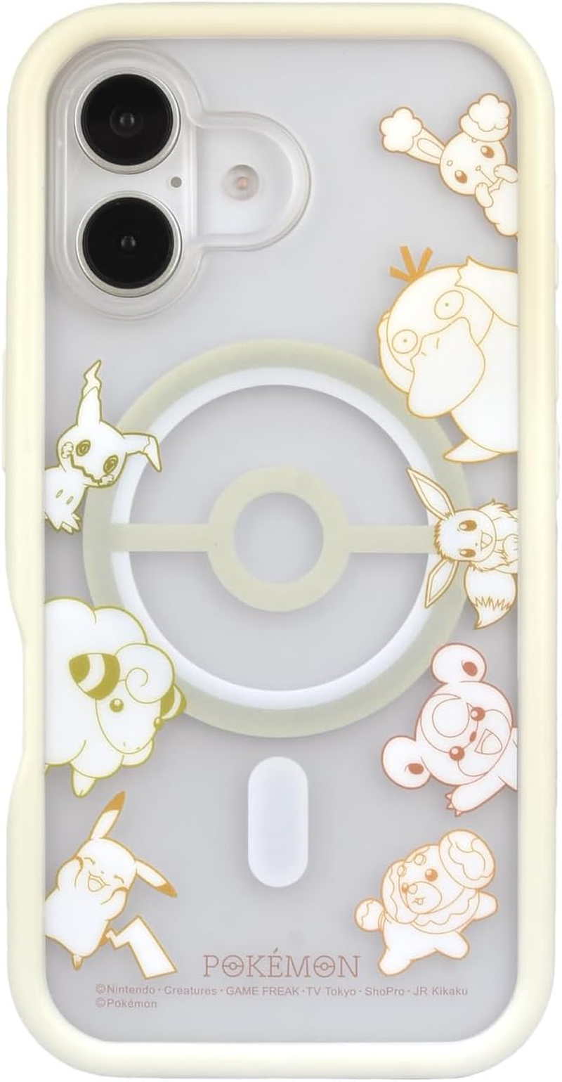Gourmandies POKE-939BK Pocket Monster Iphone 16 Magsafe Plump Frame Case Black