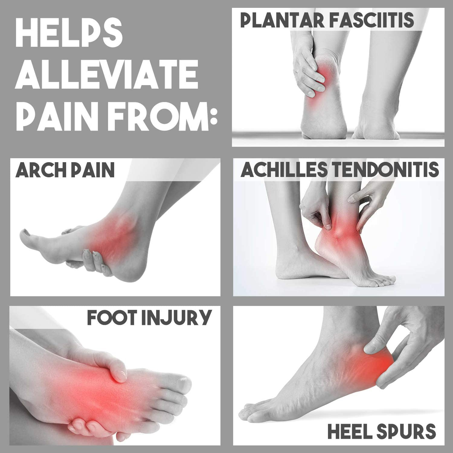 Ankle Compression Sleeves Socks Seamless Sports Plantar Fasciitis Socks Heel Arch Ankle Brace Support Sleeves Open Toe Fast Pain Relief Boosts Circulation Varicose Veins for Men Women Athletes Running (Black, Large) image number 4