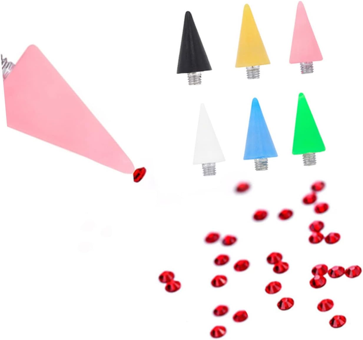 Ipetboom Dotting Pen Tips Wax Head Rhinestones Picker Black Acrylic 3 Pack Replacement Nail Art Tools for Professional DIY Manicure image number 2