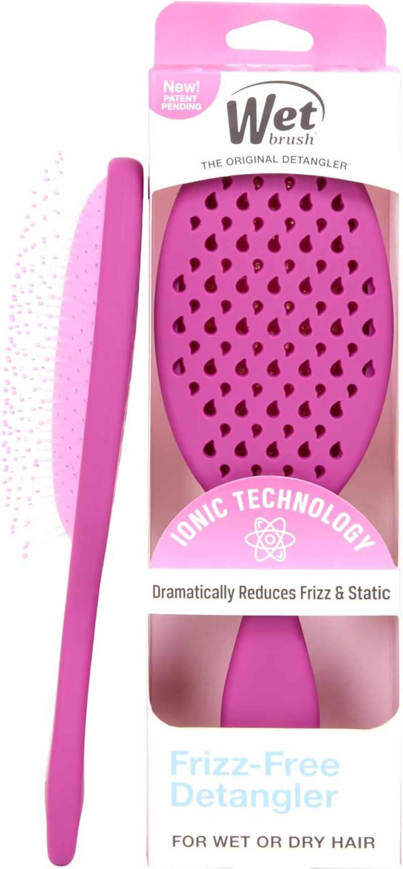 Wet Brush Frizz Free Detangler Reduces Frizz, Static & Flyaways Using Ionic Technology, Smooth Finish Styling Brush Adds Shine, Ergonomic Design, Works on All Hair Types, Wet or Dry Hair, Purple image number 1