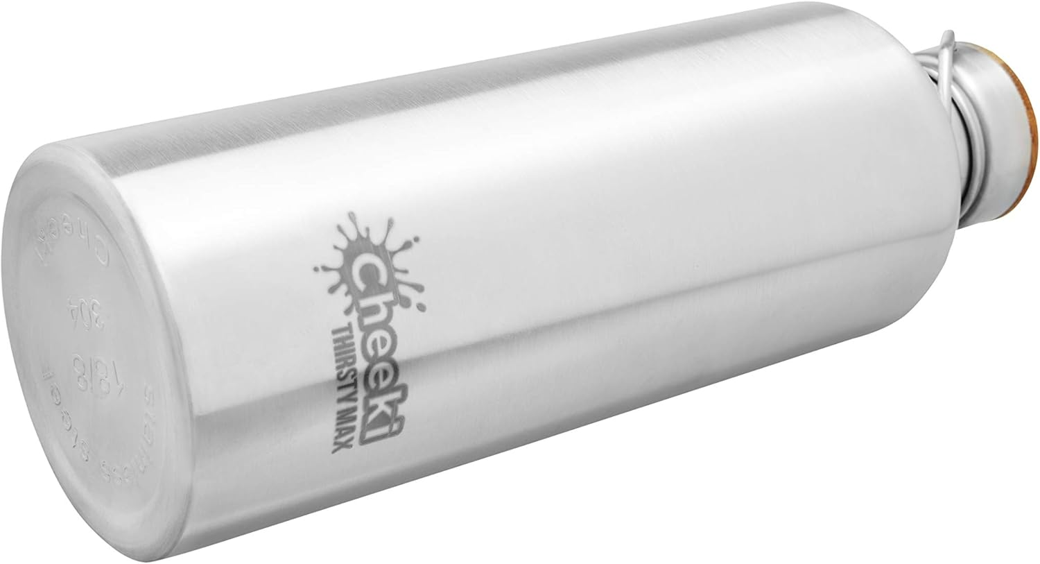 Cheeki Thirsty Max Stainless Steel Bottle 1.6 Litre Capacity, Silver
