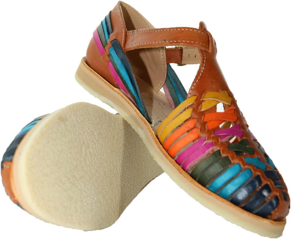 Macarena Collection Sandals Women Huarache Sandal Colorful Leather Mexican Style Color Multicolored 832 image number 5