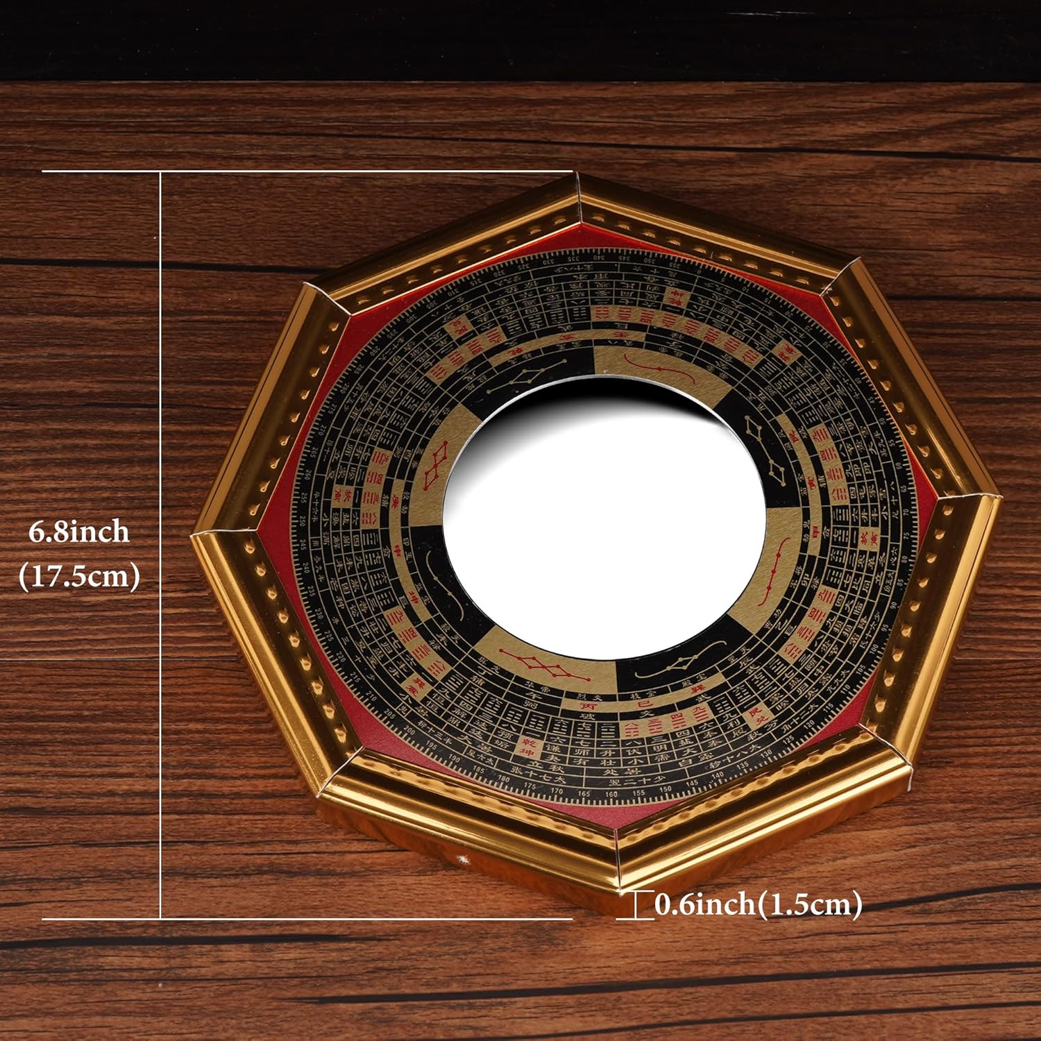 Chiorgone Feng Shui Bagua Mirror &ndash; Concave Yin Yang Wall Hanging for Home & Office, Feng Shui Prosperity & Protection Ornament, Good Luck & Wealth Wall Decor Gift image number 3