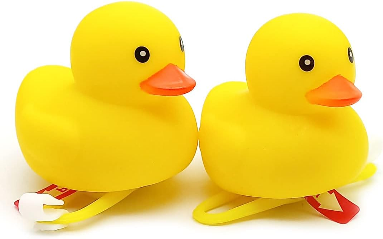 SUPIA 2 Pack Duck Bike Bell, Rubber Duck Bicycle Accessories, Bicycle Horns Mountain Bike Handlebar Light Bicycle Accessories, Yellow image number 6
