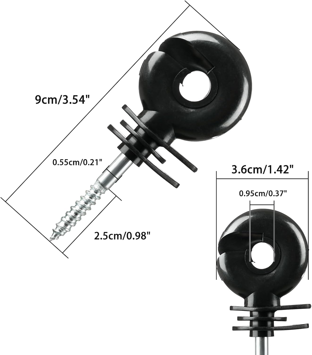 50 Pcs Ring Insulator with Thread, Electric Fence Insulators for Wooden Posts, Rope image number 3