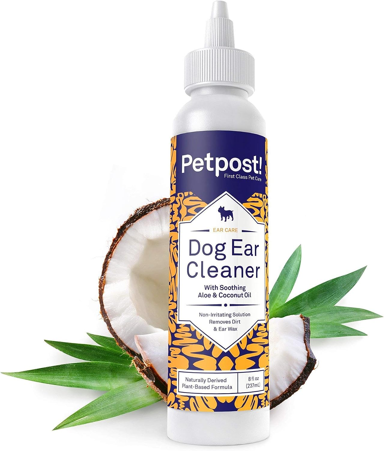 Petpost | Dog Ear Cleaner - Natural Coconut Oil Solution - Best Remedy for Odor - Dog Ear Problems - Chemical & Irritant Free 237 Ml